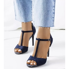 Inna Sandales bleu marine sur talon Munger 1 Inna Sandales bleu marine sur talon Munger 1