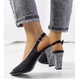 Sandales en daim noir Bonnie le noir 3