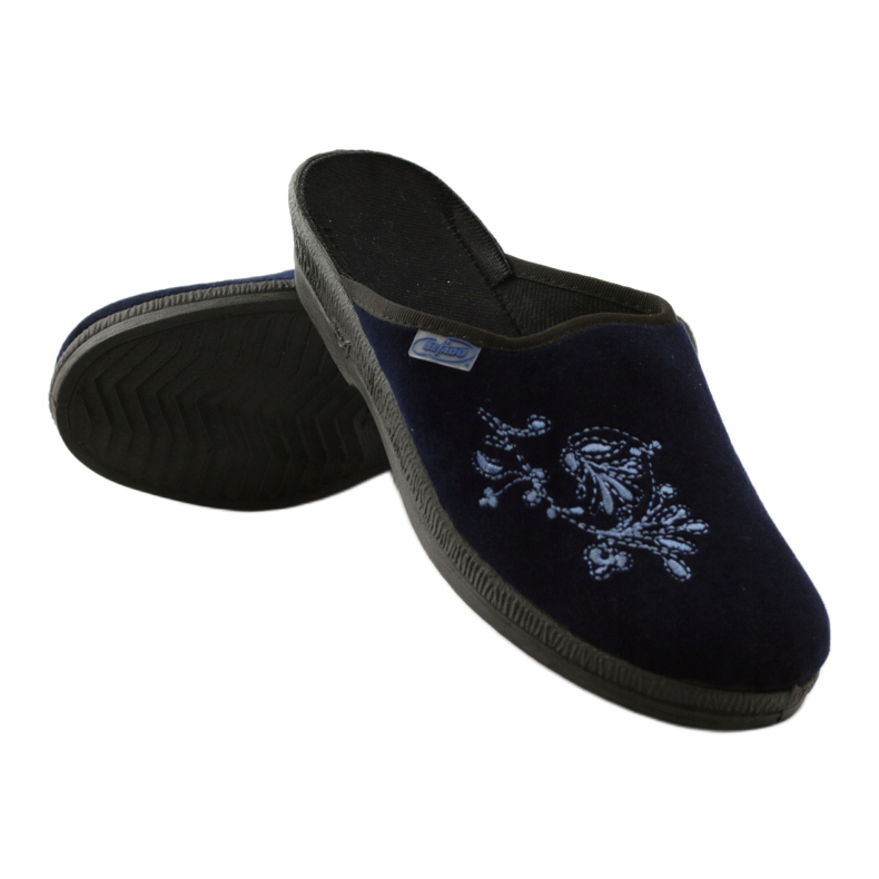 Broderie Chaussons pour femmes Befado 219d426 bleu bleu marine 3