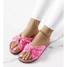 Chaussons rose fluo à franges Laderies 1 Chaussons rose fluo à franges Laderies 1