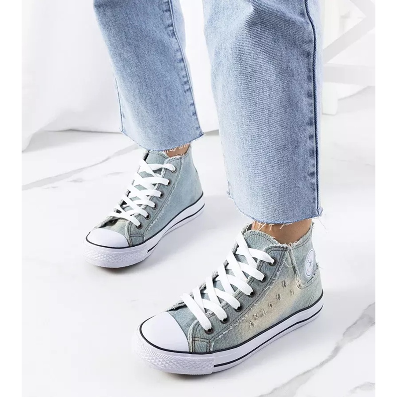 Baskets Oliveira en jean bleu 1