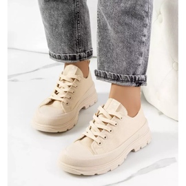 Baskets beiges à semelle épaisse Beat 4