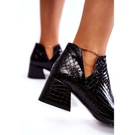 PA2 Bottines Laquées Découpes Crocodile Motif Dalros Noir le noir 3