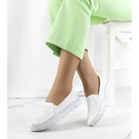 Mocassins en cuir blanc Juiz blanche 2