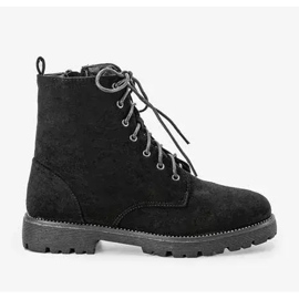 Bottes de randonnée nouées noires avec zircone cubique résistante le noir 1