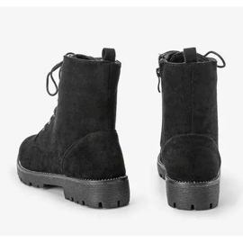 Bottes de randonnée nouées noires avec zircone cubique résistante le noir 3
