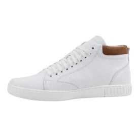 Polbut Chaussures creepers en cuir pour hommes 2108sw blanc blanche 1