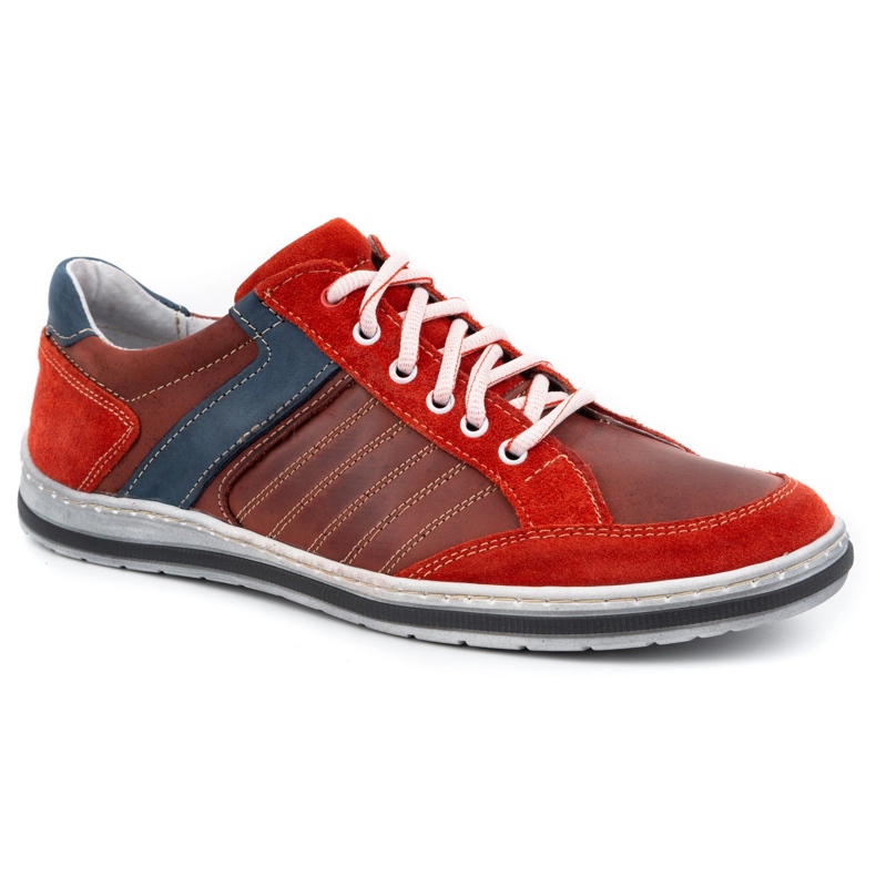 KOMODO Chaussures pour hommes en cuir ciré 236K rouge 1 KOMODO Chaussures pour hommes en cuir ciré 236K rouge 1