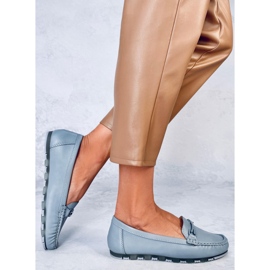 Mocassins classiques avec semelle intérieure en cuir Debell Bleu 5