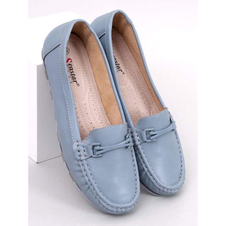Mocassins classiques avec semelle intérieure en cuir Debell Bleu 1