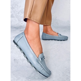 Mocassins classiques avec semelle intérieure en cuir Debell Bleu 3