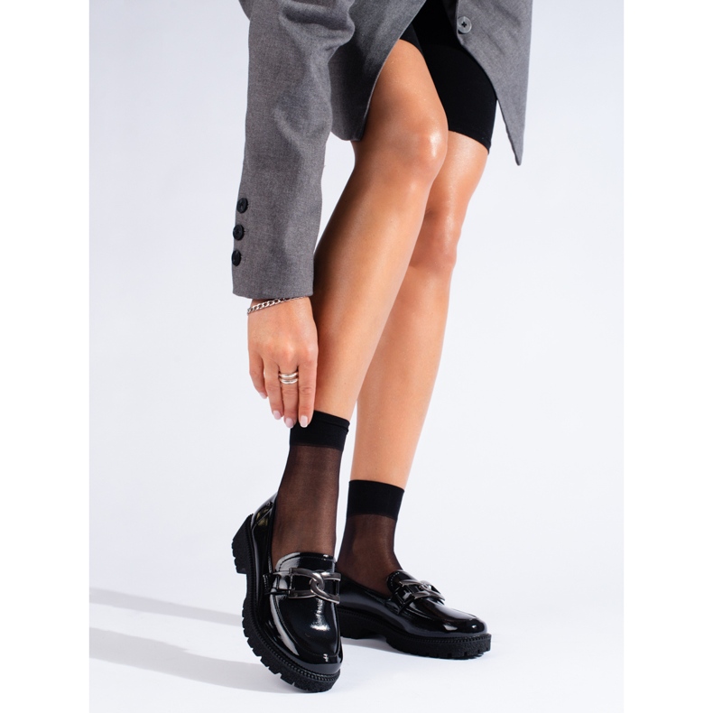 W. Potocki Mocassins femme laqués Potocki noir 1