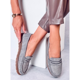 Mocassins en daim avec semelle intérieure en cuir Marit Gris 2