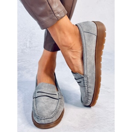 Mocassins en daim avec semelle intérieure en cuir Marit Gris 5