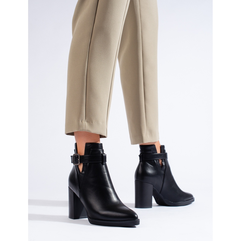 Bottines classiques découpées noires pour femme Shelovet 2