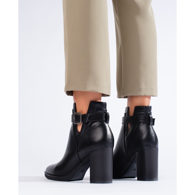 Bottines classiques découpées noires pour femme Shelovet le noir 1