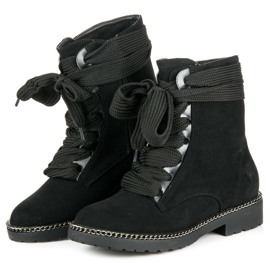Vices New Collection Bottes à larges lacets le noir 5