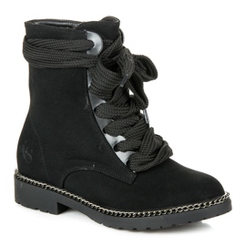 Vices New Collection Bottes à larges lacets le noir 2