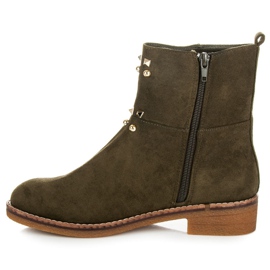 Vices New Collection Bottines motardes en daim vert 3