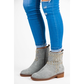 Vices New Collection Bottines motardes en daim gris 5
