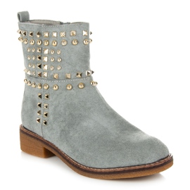 Vices New Collection Bottines motardes en daim gris 2