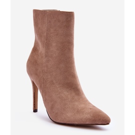 FB2 Bottes à talons hauts en daim Eberpia Beige 1