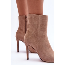FB2 Bottes à talons hauts en daim Eberpia Beige 5