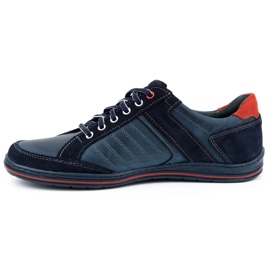 KOMODO Chaussures pour hommes en cuir ciré 236K bleu 1