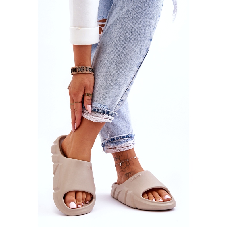 Pantoufles Légères En Mousse Big Star Pour Femme LL274593 Beige 4