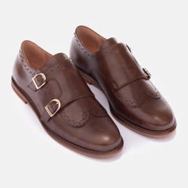 Marco Shoes Moines en cuir véritable brun 1