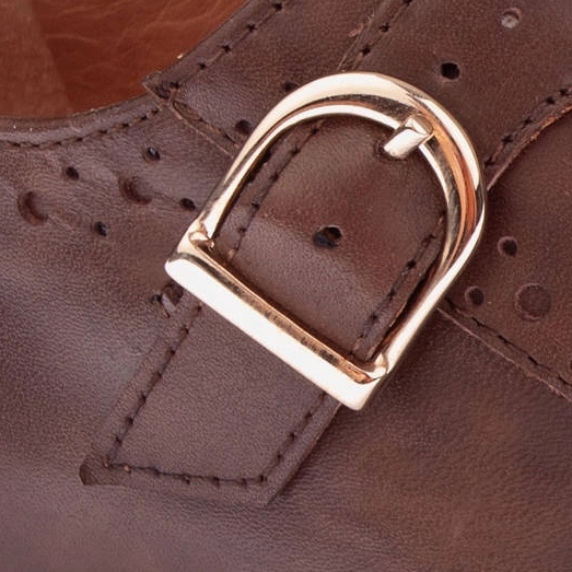 Marco Shoes Moines en cuir véritable brun 2