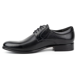 Kampol Chaussures habillées en cuir pour hommes 324KAM noir 1
