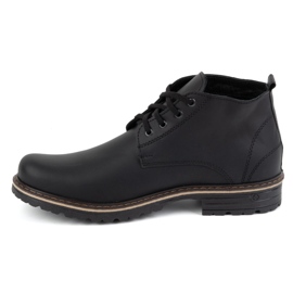 Polbut Bottines en cuir pour hommes 2119 noires 1