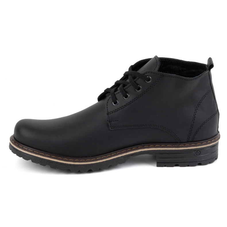 Polbut Bottines en cuir pour hommes 2119 noires 1