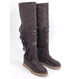 Bottines à talon compensé Russo D.KHAKI avec franges brun 1