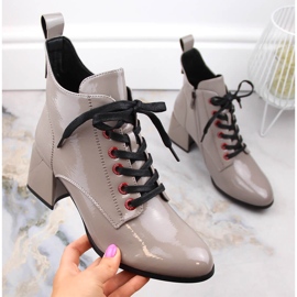 Boots femme taupe laquée D&amp;A S.Barski Premium Collection MR870-66 beige 1