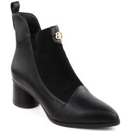 Bottines noires à talons pour femme D&amp;A S.Barski Premium Collection MR870-96 1