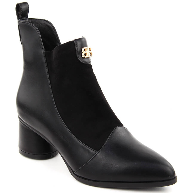Bottines noires à talons pour femme D&amp;A S.Barski Premium Collection MR870-96 1