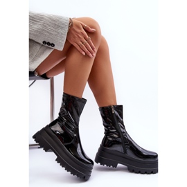 FB2 Bottines Laquées Sur Plateforme Chunky Mibrac Noir le noir 5