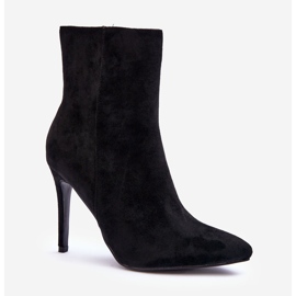 FB2 Bottes à talons hauts en daim noir Eberpia 1