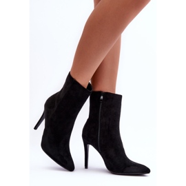 FB2 Bottes à talons hauts en daim noir Eberpia 2