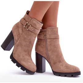 FB2 Bottes à talons hauts en daim Liani Beige 10