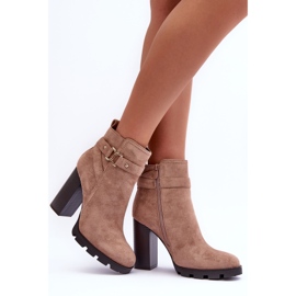 FB2 Bottes à talons hauts en daim Liani Beige 3