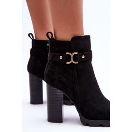 FB2 Bottes En Daim Sur Talon Haut Noir Liani le noir 5