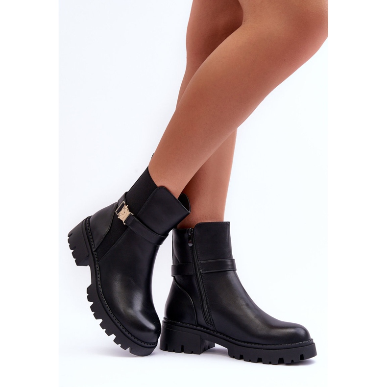 FB2 Bottines Jodhpur Femme Noir Elspetia 2