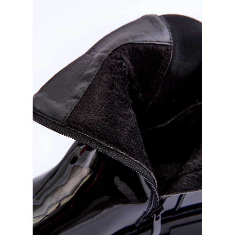 FB2 Bottines Jodhpur Laquées Femme Noir Elspetia 2