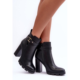 FB2 Bottines à Talons Hauts en Cuir Noir Liani le noir 3