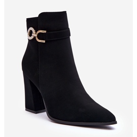 FB2 Bottines en cuir avec décoration Lymall noire 1