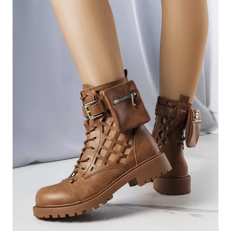 BM Bottines Cecelia marron ajourées brun 1