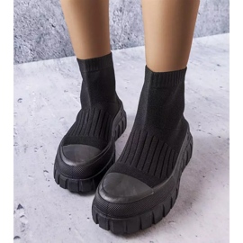 Baskets chaussettes noires Sealait le noir 1